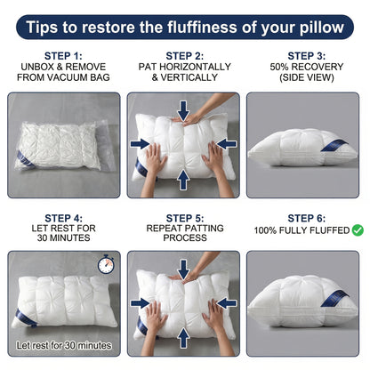 2pcs Luxury Hotel Pillow Set Queen King Size, Deep Sleep Neck Support, High Density Non-Collapse, Cool Breathable, Multiple Colors, Bedroom Sofa Guest Room, Mother's Day Gift