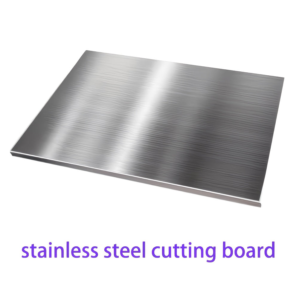 Stainless Steel Cutting Board 304 Grade - Rust-Resistant Butcher Block Kitchen Prep Board, Easy to Clean Rolling Work Surface, Modern Sleek Kitchen Tool for Meal Prep