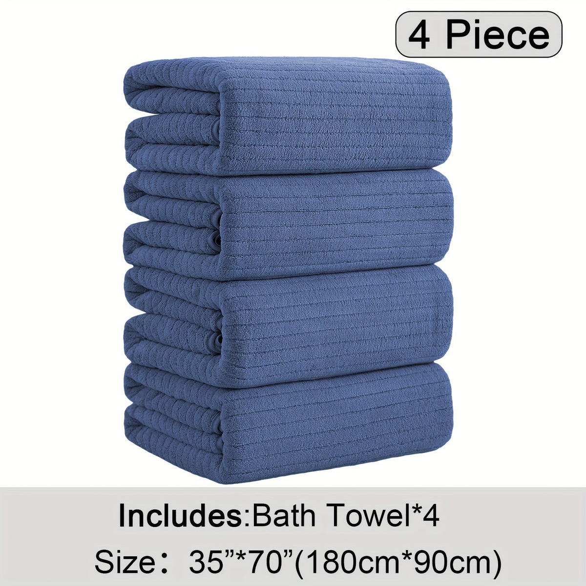 Oversized Bath Towels Set 4 Pack – 35"x70" Extra Large Microfiber Bath Sheets, Super Soft Absorbent Quick Dry Shower Towels for Bathroom, Hotel, Family, 13 Colors Available