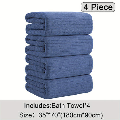 Oversized Bath Towels Set 4 Pack – 35"x70" Extra Large Microfiber Bath Sheets, Super Soft Absorbent Quick Dry Shower Towels for Bathroom, Hotel, Family, 13 Colors Available