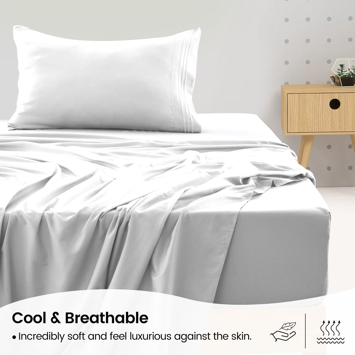 1800 Series Bed Sheets Set 4 Pieces – Brushed Microfiber Deep Pocket Sheet Set with Pillowcases, Cooling & Breathable Bedding for All Seasons, Fade Resistant, Fits Mattresses Up to 16 Inches