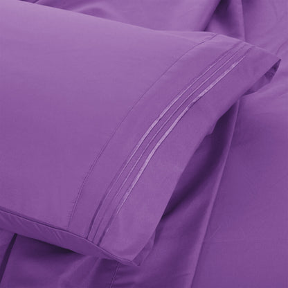 Soft Microfiber Bed Sheet Set 4-Piece 1800 Series 16 Inch Deep Pocket Hotel Luxury Cooling Sheets with Embroidered Pillowcases, Fade & Shrink Resistant, Twin to Cal King, 20 Colors