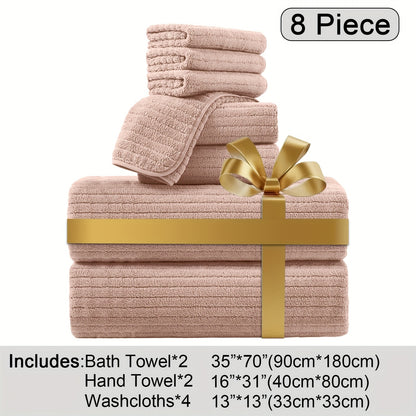 Oversized Bath Towel Set Microfiber XL – Super Absorbent Quick Dry Extra Large Bath Sheets for Family & Hotel, Soft Plush Shower Towels, 4-Piece & 8-Piece Sets, Multiple Colors & Patterns