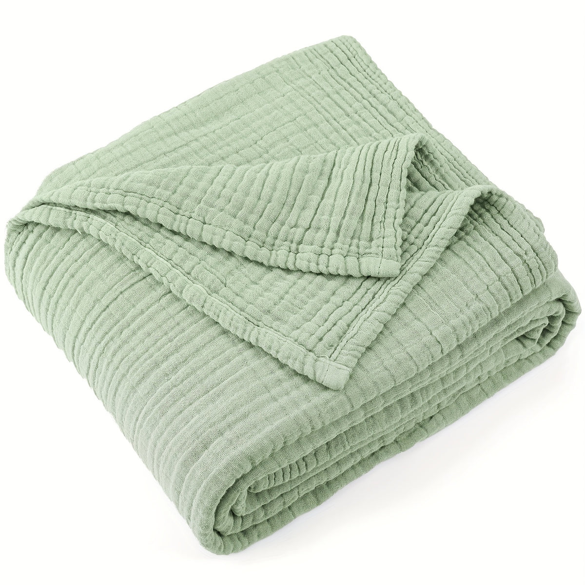100% Cotton Muslin Blanket 6 Layer Breathable Lightweight Soft Gauze Throw Blanket All Season – Twin Queen King Throw for Couch Bed Sofa Machine Washable Navy Sage Green Lavender Teal Beige White Grey Blue