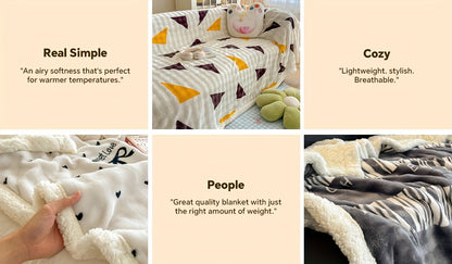 Checkered Pattern Throw Blanket Soft Cozy Fleece Blanket for Bed Sofa Multiple Sizes & Colors Lightweight Warm Blanket for Bedroom Dorm Living Room Home Decor Gift