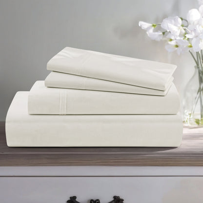 1000 Thread Count Egyptian Cotton Sheet Set Sateen Weave Deep Pocket 16 Inch Fitted Sheet Flat Sheet Pillowcases Soft Breathable Luxury Bedding Twin Full Queen King Grey Ivory White
