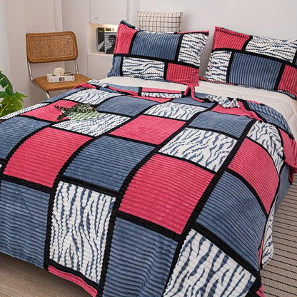 Plaid Throw Blanket Super Soft Cozy Fleece - Multi-Size All-Season Lightweight Blanket for Bed Sofa Couch, Warm Comfortable Grid Print Blanket for Home Office Travel Nap, Modern Farmhouse Style