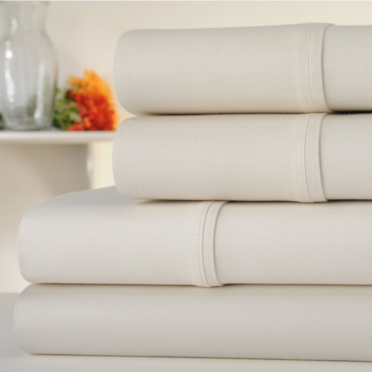 1000 Thread Count Egyptian Cotton Sheet Set Sateen Weave Deep Pocket 16 Inch Fitted Sheet Flat Sheet Pillowcases Soft Breathable Luxury Bedding Twin Full Queen King Grey Ivory White