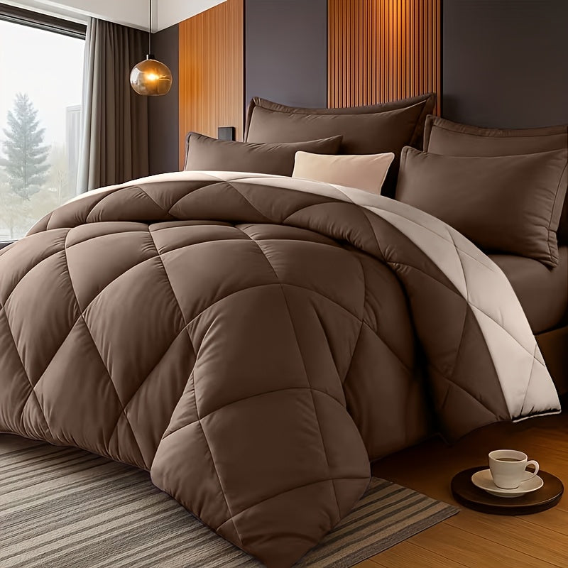 Bedding Comforter Set 30+ Colors All Season – Diamond Quilted Down Alternative Comforter with Pillowcases, Soft Lightweight Breathable Microfiber Fill, Twin Queen King, 2/3 Piece Bed Set for Bedroom Guest Room Dorm