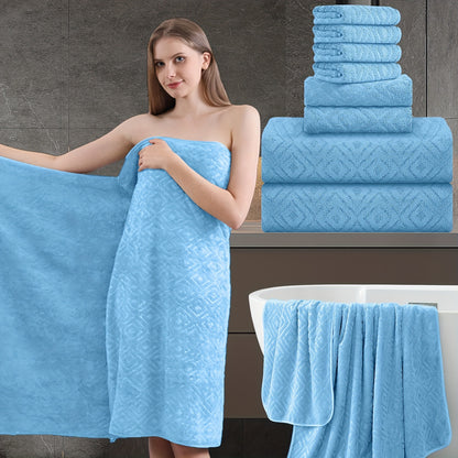700GSM Bath Towel Set 8 Pack – Ultra-Soft Thick Extra Large Highly Absorbent Quick Dry Towels, Includes 2 Oversized Bath Towels, 2 Hand Towels & 4 Washcloths for Bathroom, Hotel, Gym & Spa
