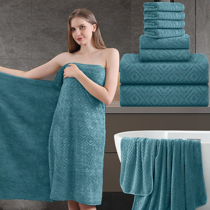 700GSM Bath Towel Set 8 Pack – Ultra-Soft Thick Extra Large Highly Absorbent Quick Dry Towels, Includes 2 Oversized Bath Towels, 2 Hand Towels & 4 Washcloths for Bathroom, Hotel, Gym & Spa