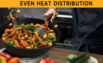 Cast Iron Skillet Set 3 Piece Pre-Seasoned – Non-Stick Heavy Duty Frying Pan with Drip Spout, Teflon-Free Natural Seasoning, Induction Gas Oven Campfire Safe, Perfect for Home RV Camping Holiday Cooking