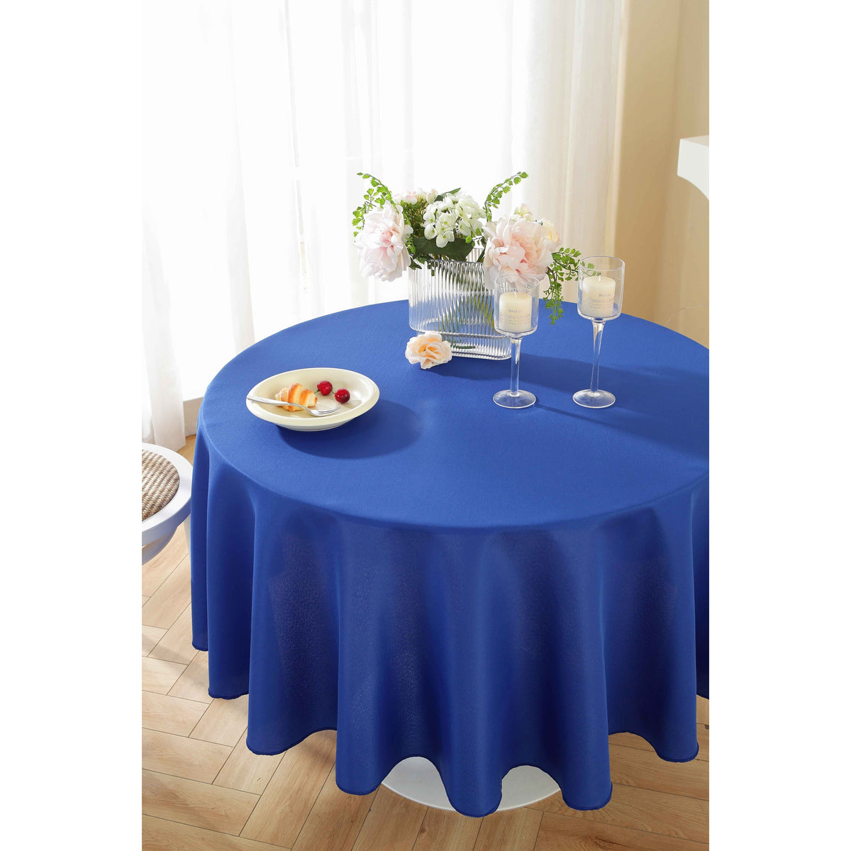 Round Tablecloth 10 Pack Wrinkle-Resistant Polyester Fabric Table Cover for Wedding Party Banquet Restaurant Home, Washable Reusable Round Table Cloth 60 70 90 108 120 Inch Multiple Colors