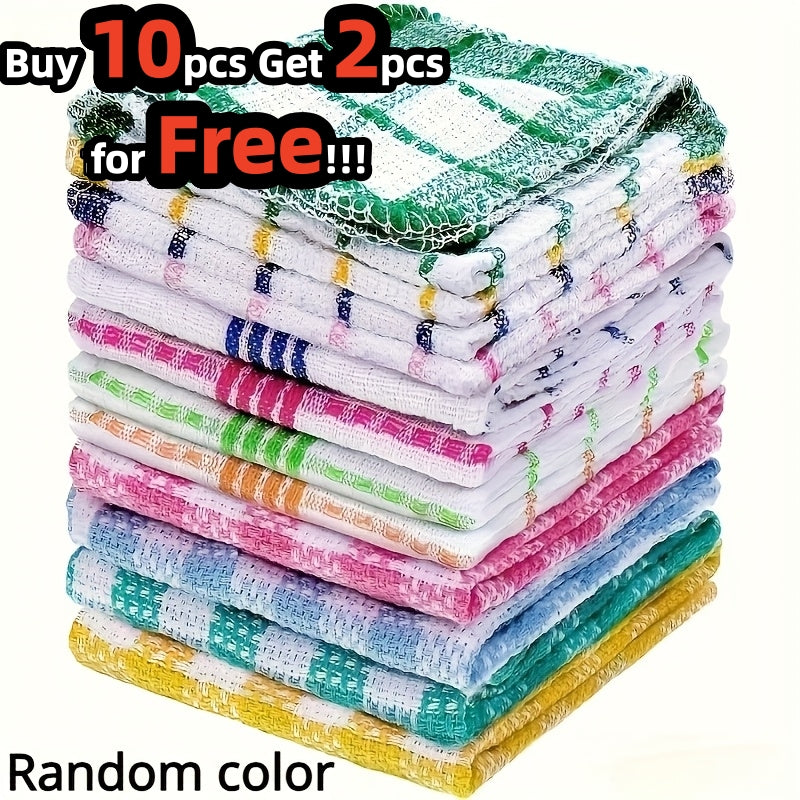 12-Pack Soft Absorbent Kitchen Dishcloths – Reusable Durable Household Cleaning Cloths for Kitchen Home Everyday Use