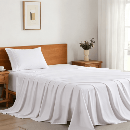 Cooling Bed Sheet Set 3/4 Piece 18 Inch Deep Pocket, Soft Breathable Microfiber Sheets for Hot Sleepers Hotel Luxury Summer Bedding Twin Full Queen King, 12 Colors Available