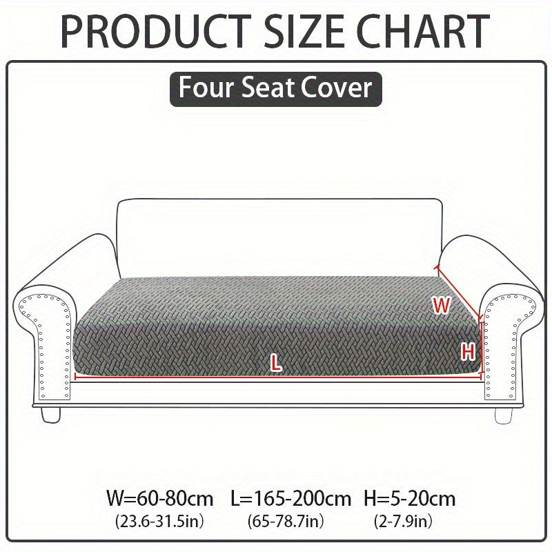 Stretch Jacquard Sofa Cover Non-Slip Elastic Furniture Protector for 1 2 3 4 Seater & L-Shaped Sectional Sofa – Wear-Resistant Polyester Slipcover, Machine Washable, Living Room Bedroom, 5 Colors