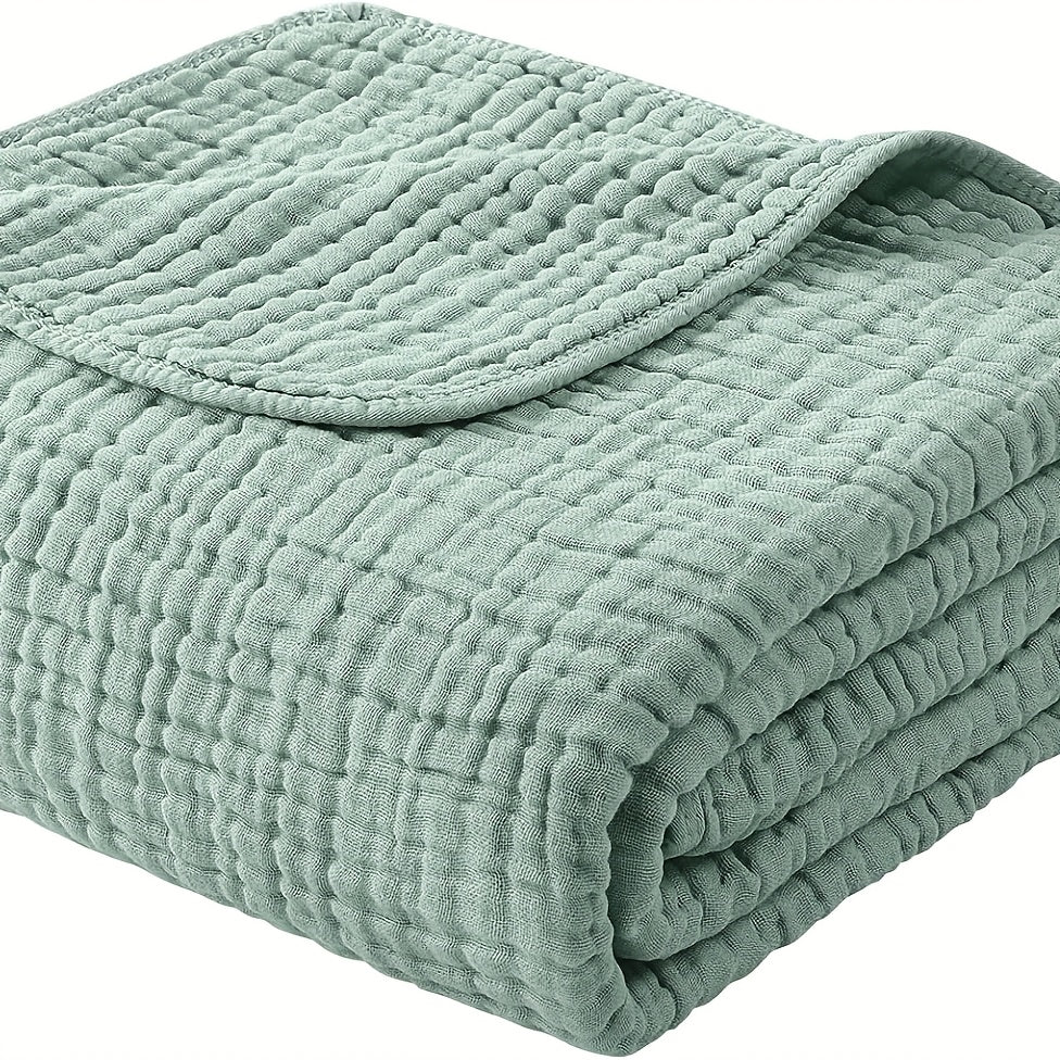 Muslin Blanket 6 Layer 100% Cotton – Soft Gauze Throw Blanket for Couch Bed Sofa, Lightweight Breathable All Season Blanket, Machine Washable, Morandi Colors
