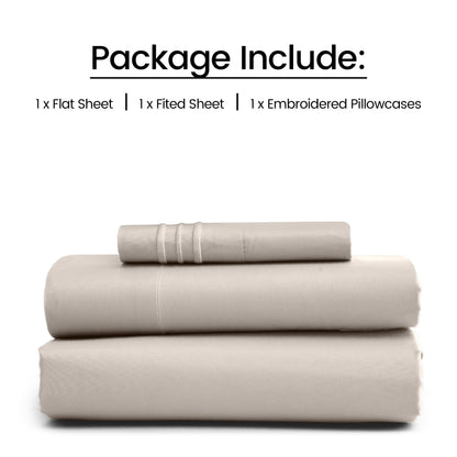 1800 Series Bed Sheets Set 4 Pieces – Brushed Microfiber Deep Pocket Sheet Set with Pillowcases, Cooling & Breathable Bedding for All Seasons, Fade Resistant, Fits Mattresses Up to 16 Inches