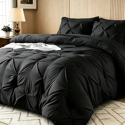 Thin Quilt Bedding Set with Pillowcases Lightweight Breathable Summer Comforter Solid Color Bed Quilt Twin Full Queen King Size Soft Fiber Filled Blanket for Bedroom