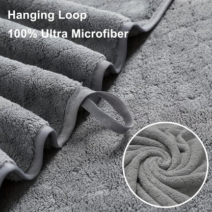Diamond Weave Bath Towel Set 4 Piece Oversized Ultra Soft Quick-Dry Microfiber Towels Highly Absorbent Hotel Quality Bathroom Towels 10 Colors for Home Gym Spa – Luxury Bath Towel Set