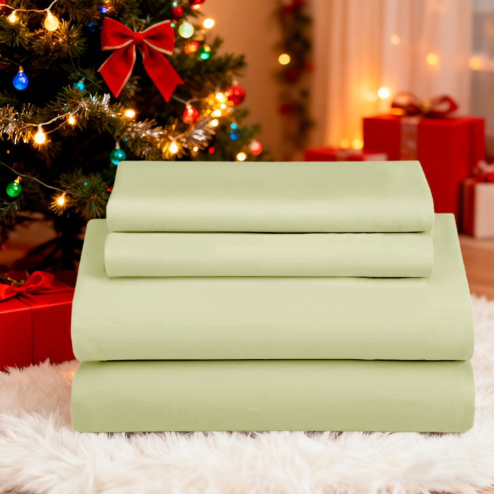 Bed Sheets Set Extra Deep Pocket 500 Thread Count, 3/4 Piece 18 Inch Deep Pocket Fitted Sheet Soft Brushed Microfiber Hotel Luxury Bedding, Wrinkle Free Breathable Bed Sheet Twin Full Queen King