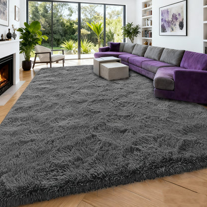 Machine Washable Shag Rug Super Soft Thick Plush Non-Slip Fluffy Carpet for Bedroom Living Room Study Dorm - 3x5 5x7 6x9 8x10 Ft - White Pink Gray Blue Green Black Home Decor Christmas Gift