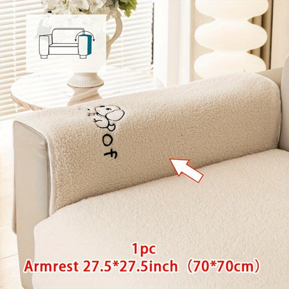 Sherpa Sofa Cover for Pets – Thick Plush Non-Slip Couch Protector Slipcover for Dogs & Cats, Furniture Protection Cover for Sofa Seat, Backrest, Armrest & Cushion, Bedroom Living Room Office
