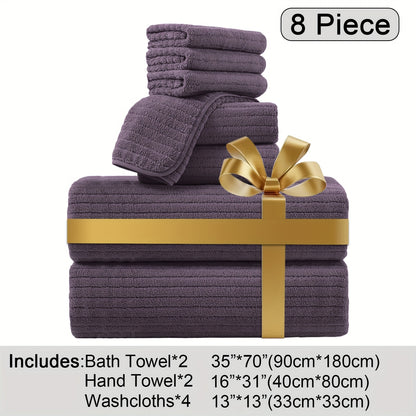 Oversized Bath Towel Set Microfiber XL – Super Absorbent Quick Dry Extra Large Bath Sheets for Family & Hotel, Soft Plush Shower Towels, 4-Piece & 8-Piece Sets, Multiple Colors & Patterns