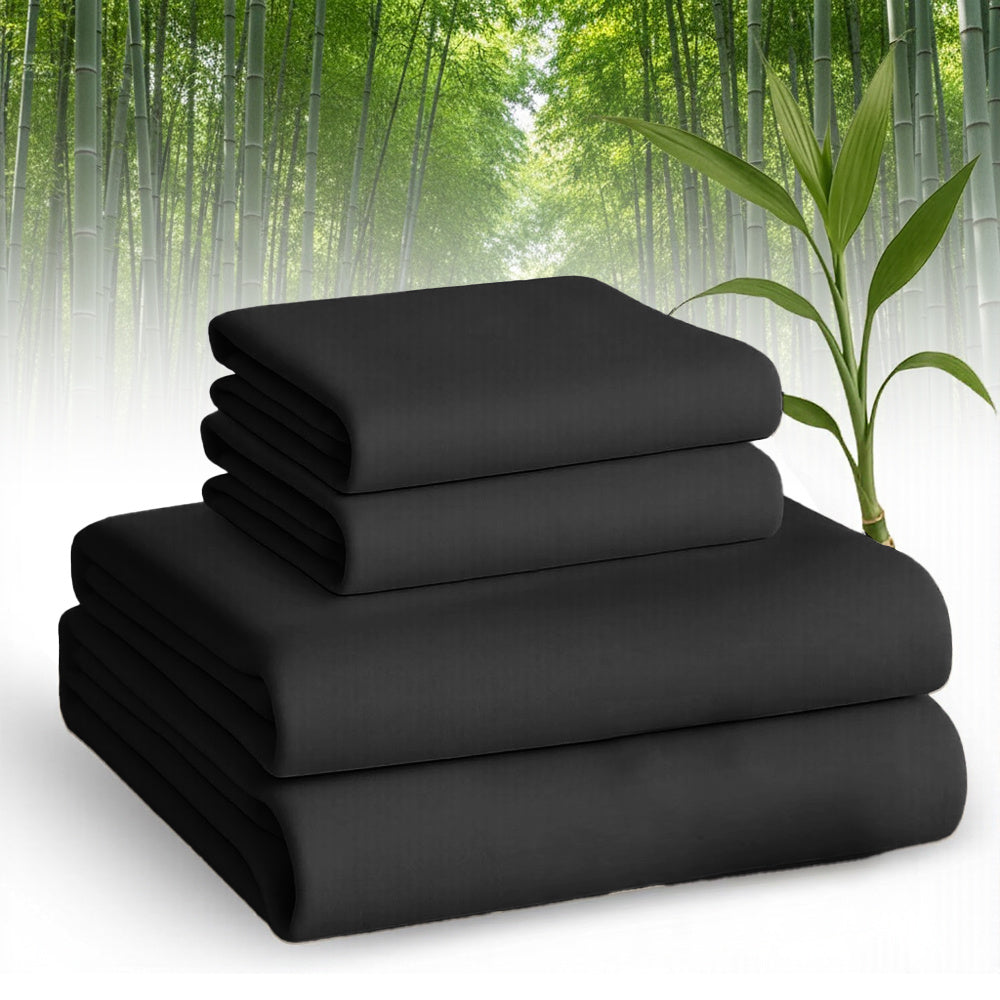 Bamboo Bed Sheet Set Twin Full Queen King - 2000TC Cooling Sheets Ultra Soft Deep Pocket Fits 16 Inch, All Season Comfort for Hot Sleepers with 2 Pillowcases, Multiple Colors