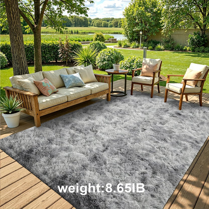 Fluffy Area Rug Non-Slip Soft Plush Carpet for Living Room Bedroom Kitchen Bathroom – Modern Home Decor Floor Mat Easy to Clean – Multiple Sizes & Colors Coffee Gray Black
