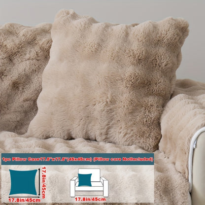 Faux Rabbit Plush Sofa Cover Winter Warm Thickened Anti-Slip Furniture Protector – Soft Pet-Friendly Couch Cover for Living Room Bedroom Office, 4 Colors
