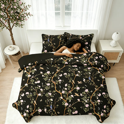Floral Quilt Set 2 3 Piece Twin Full Queen King Lightweight Patchwork Coverlet Bedding Set Soft Cozy Boho Comforter with Pillow Shams Green Blue Pink Plaid Spring Summer Year Round