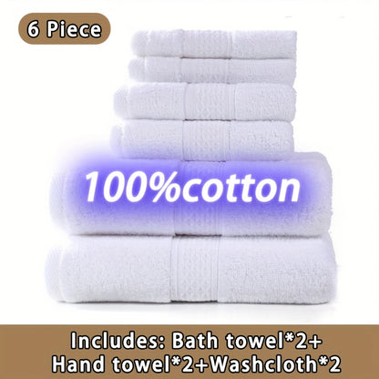 100% Cotton Bath Towel Set 3 or 6 Piece, Ultra Soft Highly Absorbent Knit Towels for Bathroom, Hotel Quality Bath Towels for Home Shower Spa Sauna, 360GSM Thick Towel Set in Grey Blue White