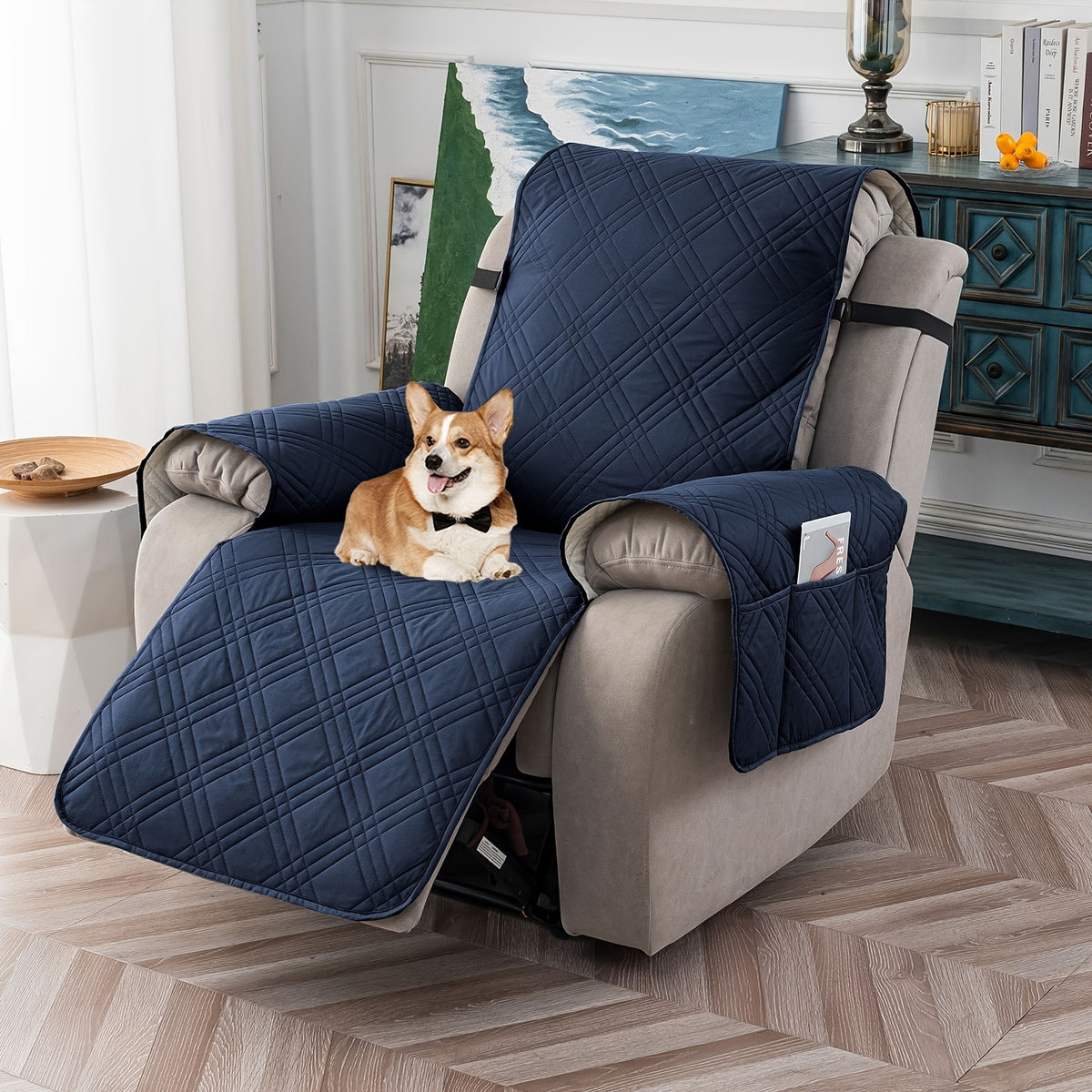 Waterproof Recliner Chair Cover Non-Slip with Pocket & Pet Scratch Protection – Washable Sofa Slipcover Furniture Protector for Living Room, Bedroom, Multi-Color Options