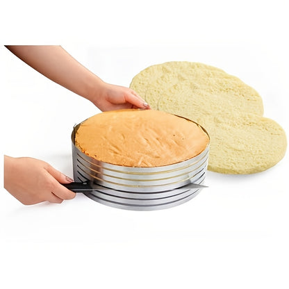 Adjustable Cake Slicer Leveler with 7-Level Height Settings – Stainless Steel Layer Cutter for Even Slices, Professional Baking Tool for Home Bakers & Desserts, 6-12 Inch