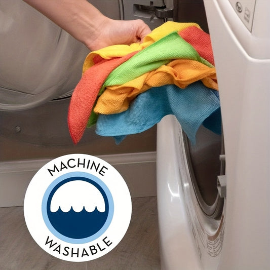 Microfiber Cleaning Cloths 20-Pack Multifunctional Absorbent Dish Cloths Kitchen Towels - Durable Household Rags for Kitchen Bathroom Car Cleaning - Easily Remove Stains & Grease Random Colors