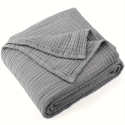 100% Cotton Muslin Blanket 6 Layer Breathable Lightweight Soft Gauze Throw Blanket All Season – Twin Queen King Throw for Couch Bed Sofa Machine Washable Navy Sage Green Lavender Teal Beige White Grey Blue