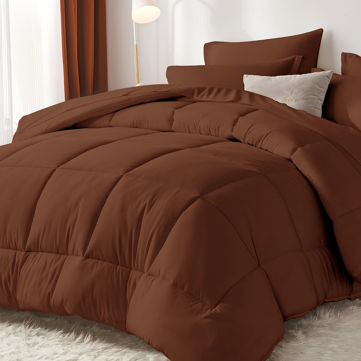 Thin Quilt Comforter Set Twin Full Queen King – Lightweight Breathable Bed in a Bag with Sheets Pillowcases Pillow Shams, All Season Microfiber Bedding Multi-Color