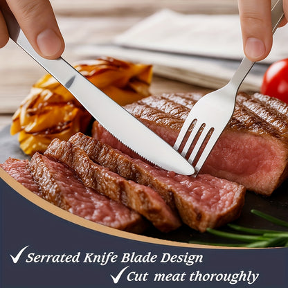 Stainless Steel Silverware Set 60 & 90 Piece – Flatware Cutlery Set for 12 or 18, Includes Steak Knives, Salad Forks & Dessert Spoons, Gift Box, Dishwasher Safe