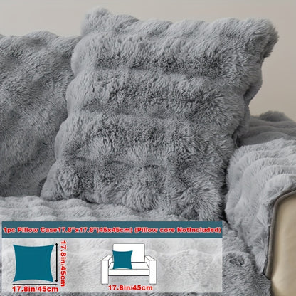Faux Rabbit Plush Sofa Cover Winter Warm Thickened Anti-Slip Furniture Protector – Soft Pet-Friendly Couch Cover for Living Room Bedroom Office, 4 Colors