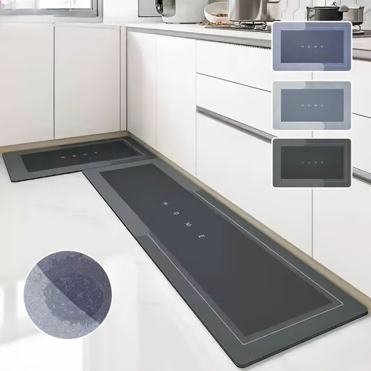 Diatomaceous Earth Bath Mat 2 Piece Set Super Absorbent Non-Slip Fast Drying Kitchen Bathroom Floor Mat Combo, Quick Dry Stone Mat for Shower Sink Living Room, Holiday Gift
