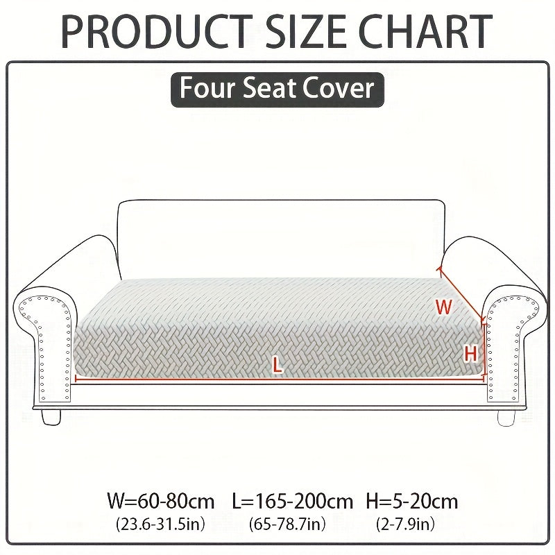 Stretch Jacquard Sofa Cover Non-Slip Elastic Furniture Protector for 1 2 3 4 Seater & L-Shaped Sectional Sofa – Wear-Resistant Polyester Slipcover, Machine Washable, Living Room Bedroom, 5 Colors