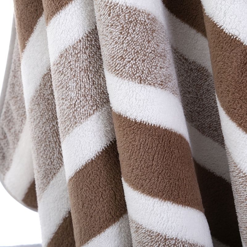 Striped Bath Towel Set, Absorbent Quick-Dry Shower Towels, Super Soft Skin-Friendly Cotton-Feel Bathing Towels for Home Bathroom & Beach, 27.6x55.1 Inch, Available in 1-Pack & 4-Pack, Multiple Colors