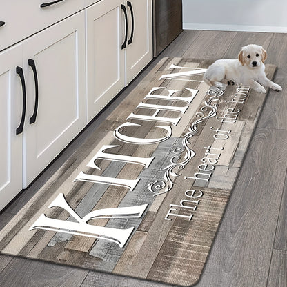 Non-Slip Kitchen Floor Mat with Thick Sponge Filling, 2D Print Anti-Fatigue Cushioned Rug for Kitchen Bathroom Laundry Room Entryway Corridor, Easy to Clean, Multiple Sizes Available