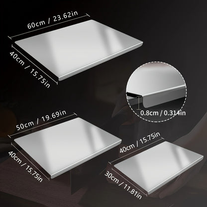 304 Stainless Steel Cutting Board – Rust-Proof Kitchen Chopping Board & Rolling Pastry Board, 3 Sizes, Hygienic Non-Porous Surface for Meat, Vegetables & Dough