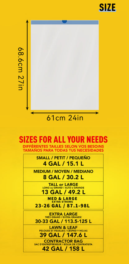 13 Gallon Trash Bags Drawstring – 150 Count Odor Eliminating Kitchen Garbage Bags, Puncture Resistant, Lemon Mint Scent, 3 Rolls, Fits 13 Gallon Bins