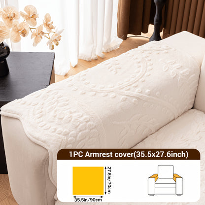 Faux Rabbit Fur Sofa Cover Plush Quilted Non-Slip Machine Washable Couch Protector for Pets – Fits 1 2 3 4 Seater Sofa, Sectional, Loveseat | Bedroom Living Room Office | Home Viaco