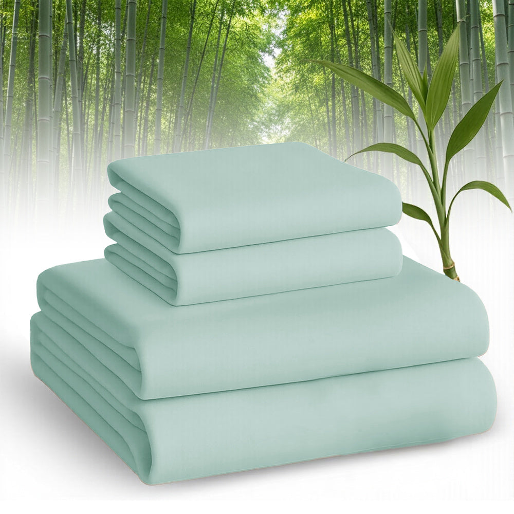 Bamboo Bed Sheet Set Twin Full Queen King - 2000TC Cooling Sheets Ultra Soft Deep Pocket Fits 16 Inch, All Season Comfort for Hot Sleepers with 2 Pillowcases, Multiple Colors