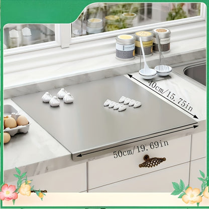 304 Stainless Steel Cutting Board Kitchen Meat Chopping Board, Hygienic Non-Porous Knife Board for Meat, Fish & Vegetables, Easy-Clean Kitchenware – 5 Sizes Available