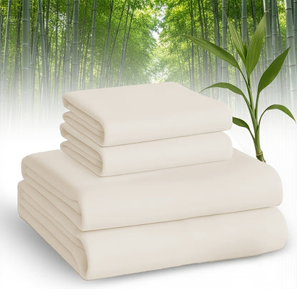 Bamboo Bed Sheet Set Twin Full Queen King - 2000TC Cooling Sheets Ultra Soft Deep Pocket Fits 16 Inch, All Season Comfort for Hot Sleepers with 2 Pillowcases, Multiple Colors